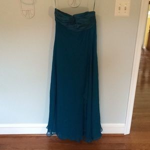 Strapless teal dress